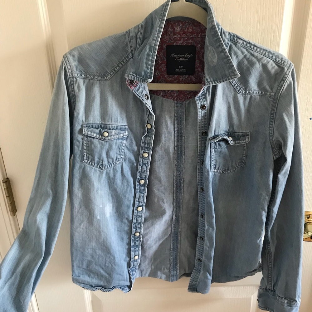 American Eagle Denim Button Down Shirt